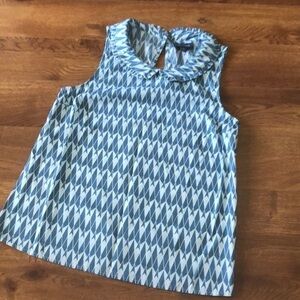Blue and white high neck sleeveless ModCloth top Size XS